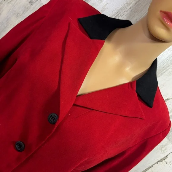 R& K Originals Vintage Red and Black Blazer with‎ Pants Set - Picture 2 of 13